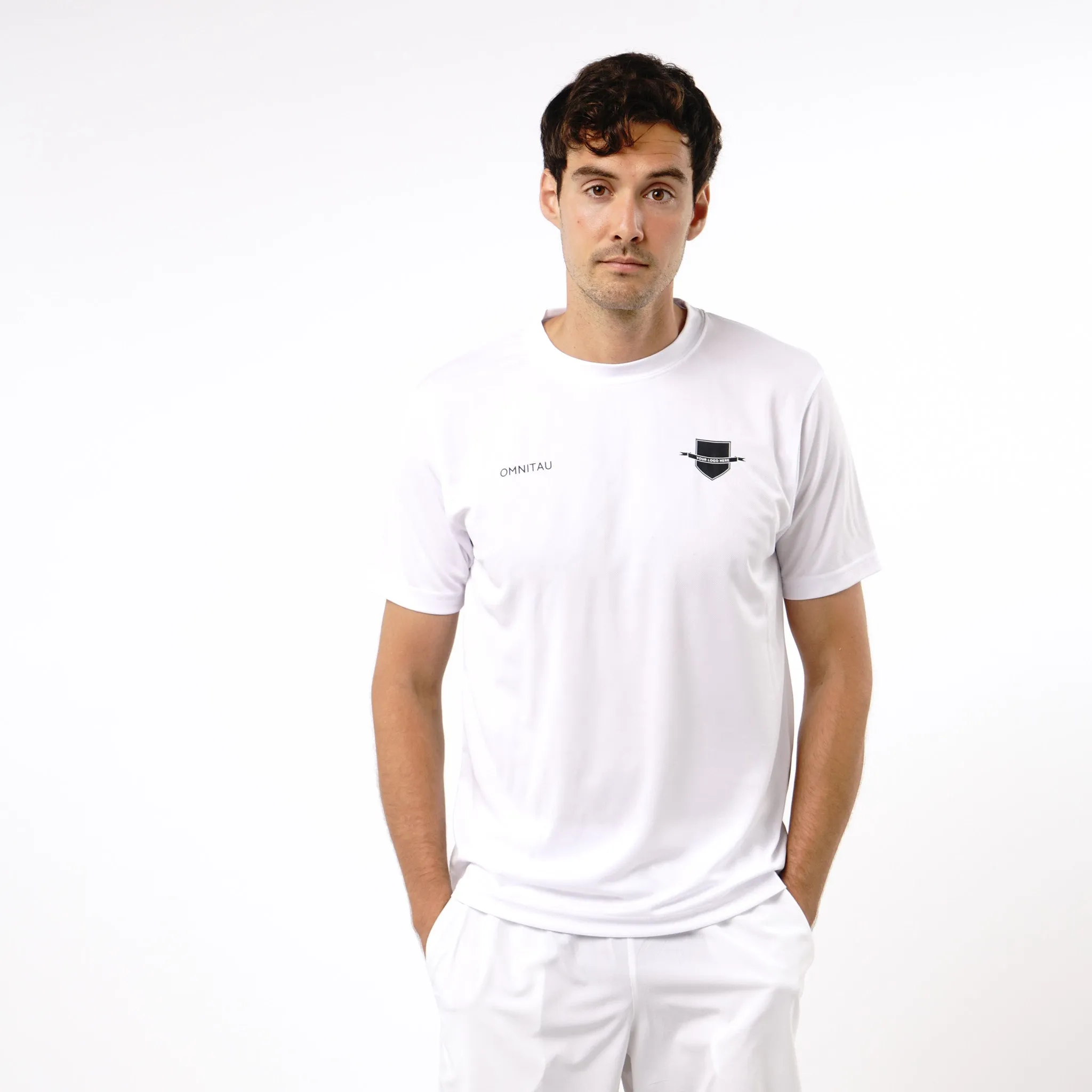 Omnitau Men's Core Multisport Crew Neck Playing Shirt - White