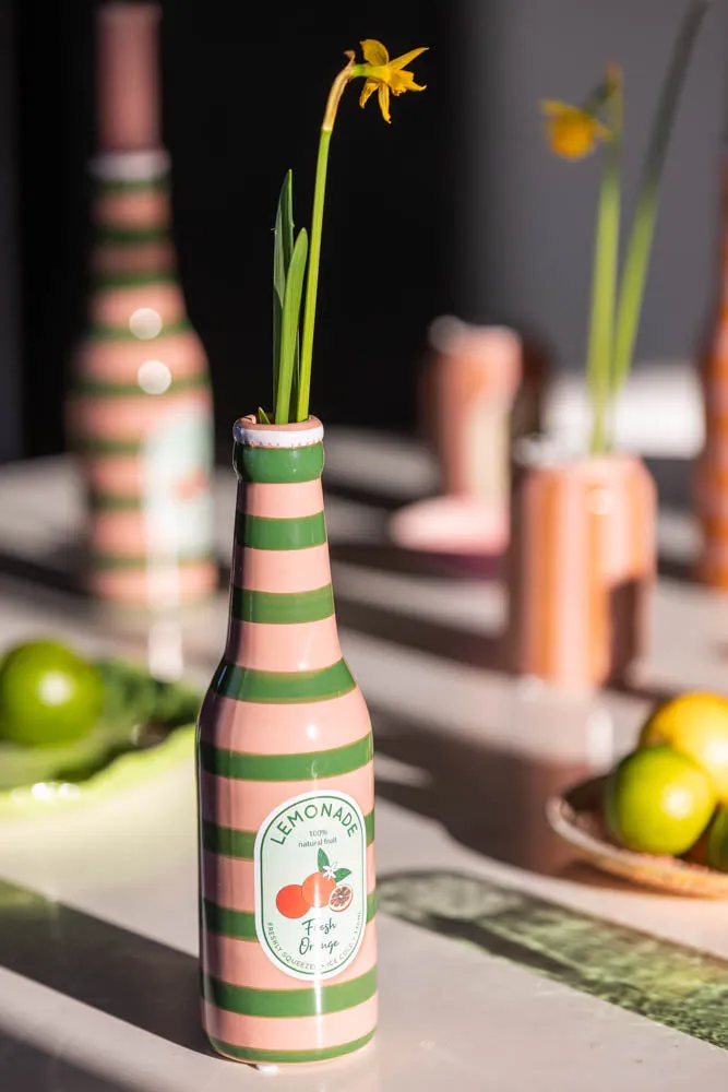 Orange Lemonade Bottle Vase