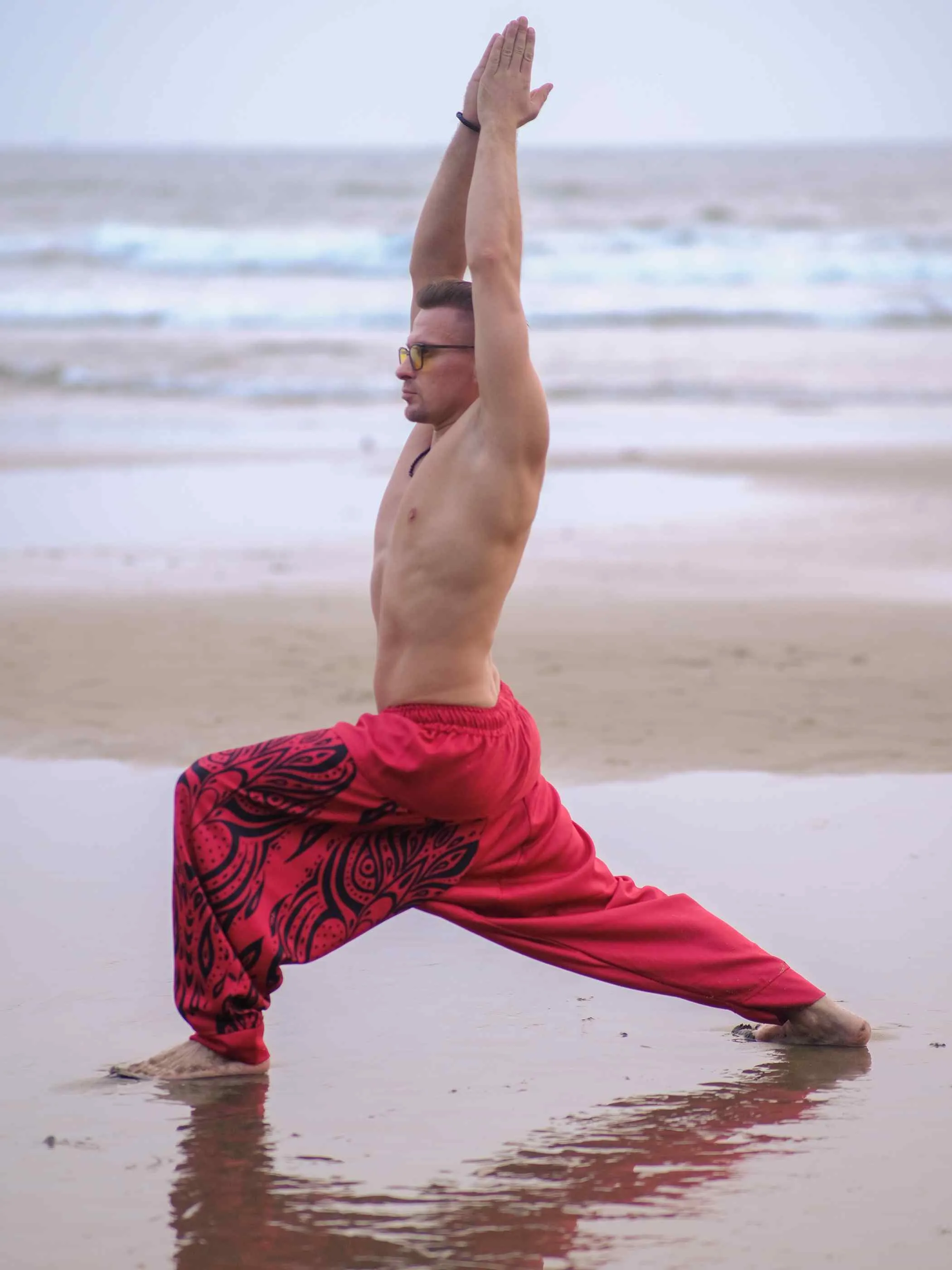 Pack of 2 Unisex Couple Red Owl Bohemian Hippy Aladdin Balloon Harem Pants For Travel Yoga Dance