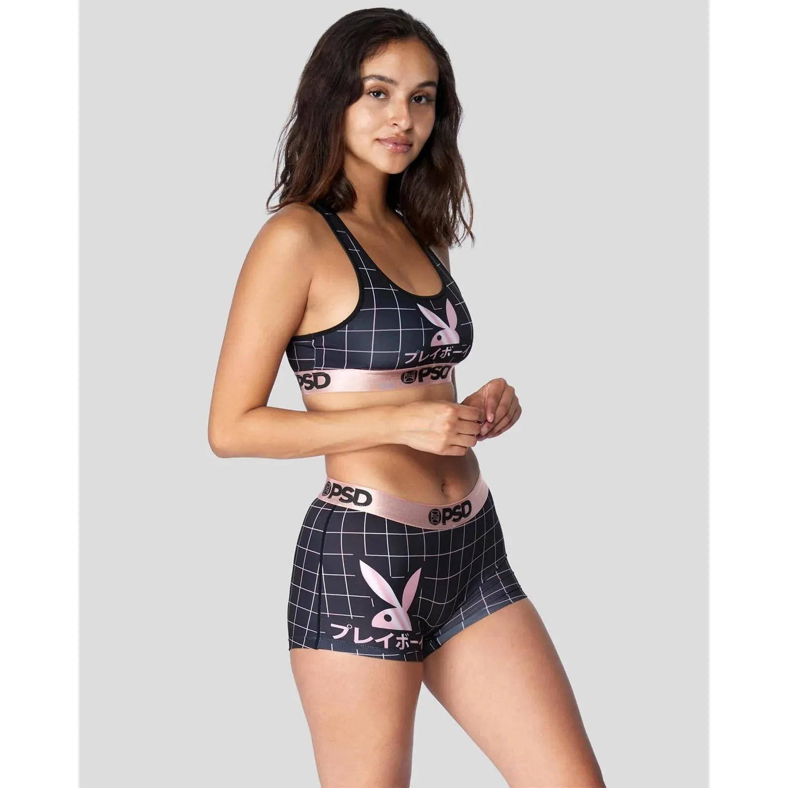 Playboy RHD Kanji Grid Sports Bra