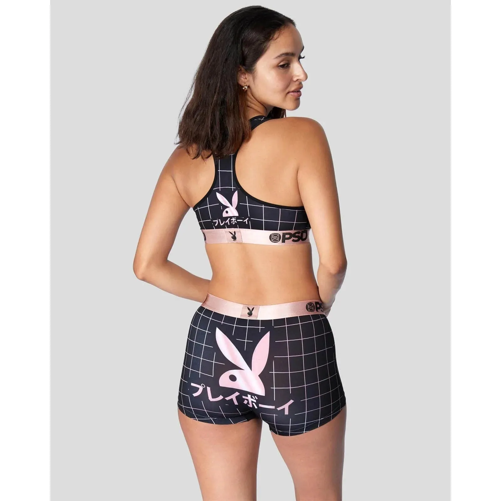 Playboy RHD Kanji Grid Sports Bra