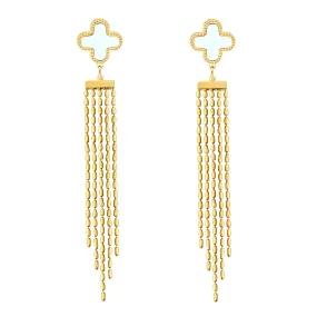 Reriti Intensity 18K gold plated Four-leaf clover chain Earrings