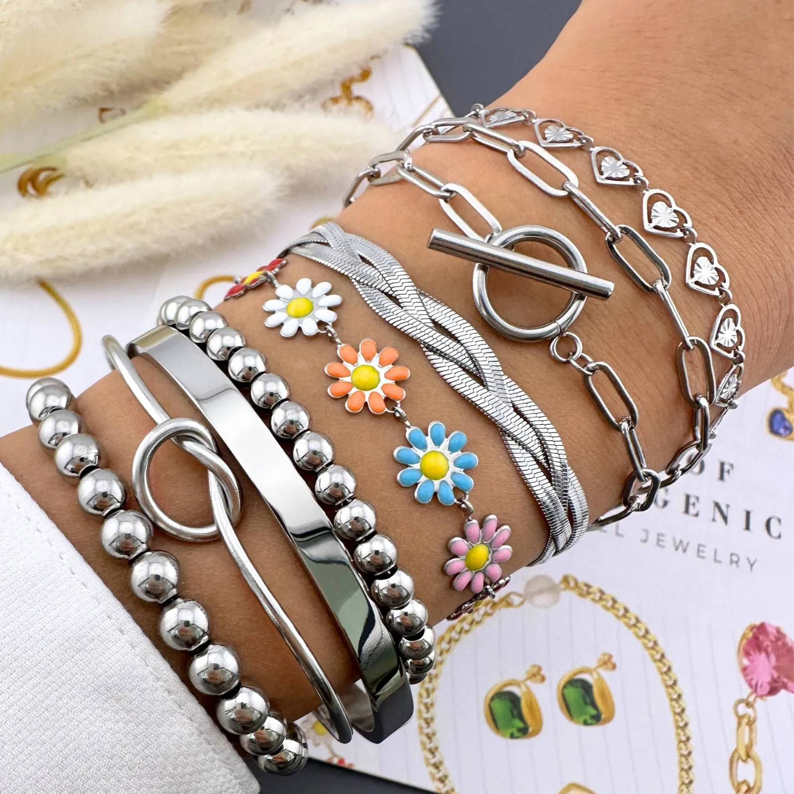 Reriti Intensity Stainless steel Flowers Bracelet
