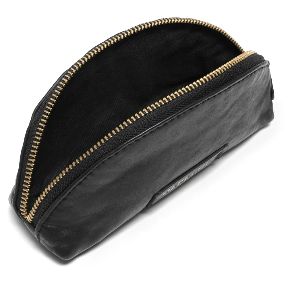 Small cosmetic bag in soft leather quality / 15220 - Black (Nero)