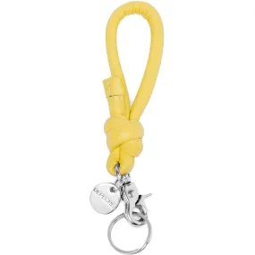 Small keyhanger in soft leather and metal / 14868 - Yellow