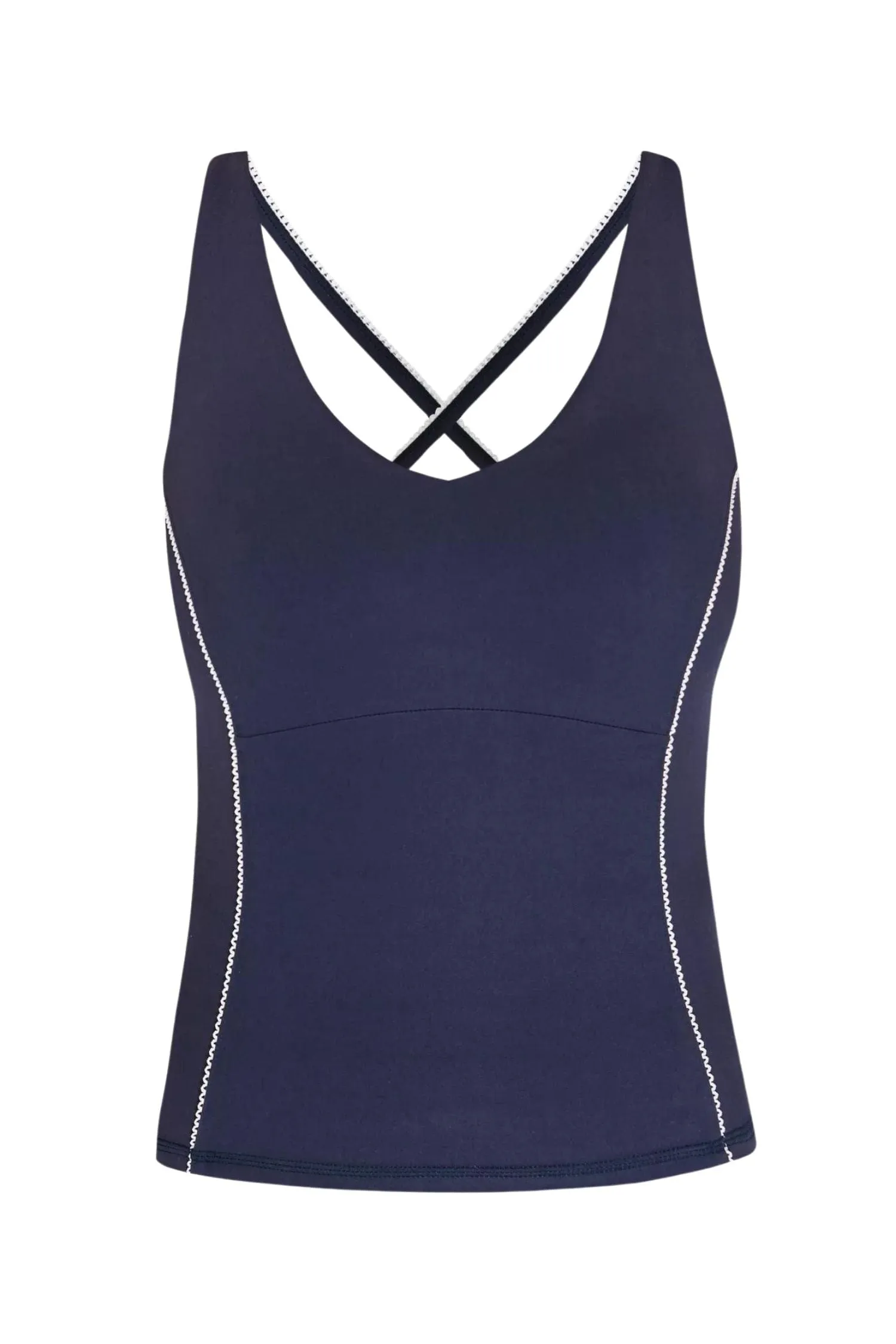 Soft Sculpt Picot Lace Strappy Bra Tank