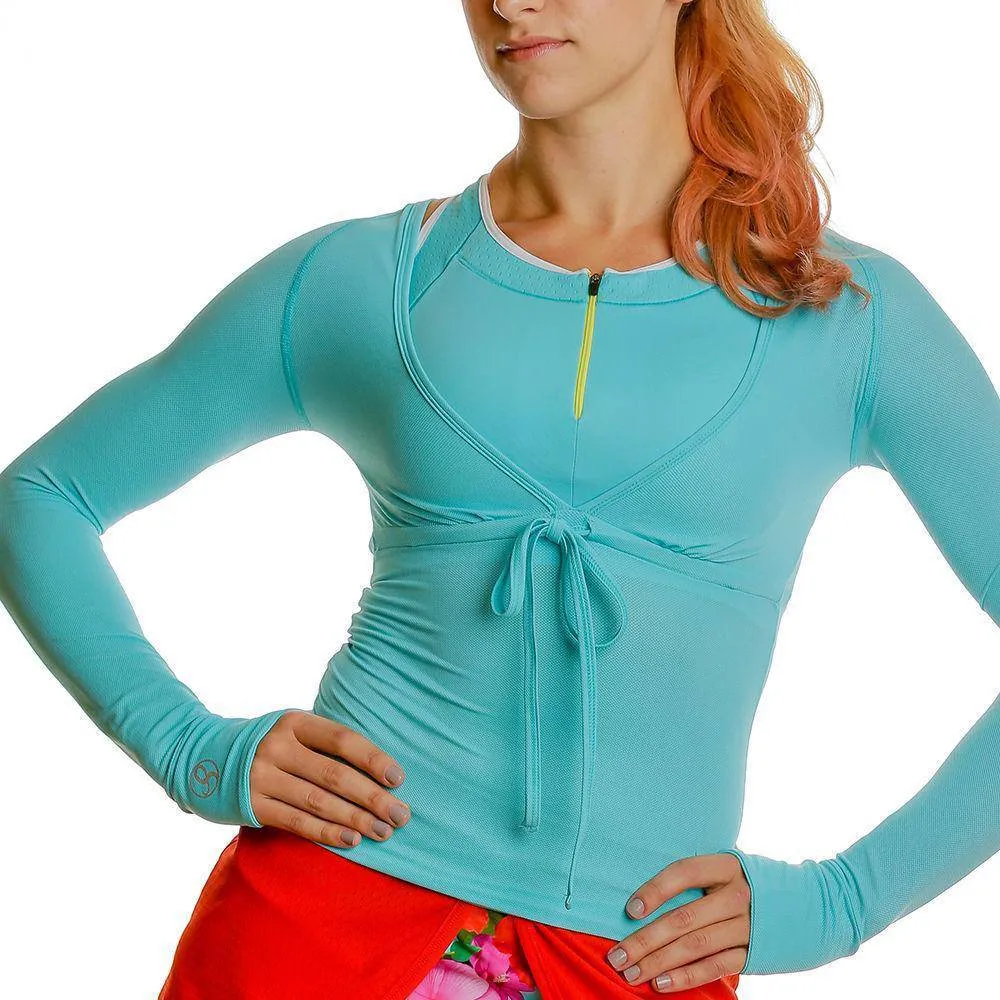 Tech V-Neck Long Sleeve Cover-Up Top