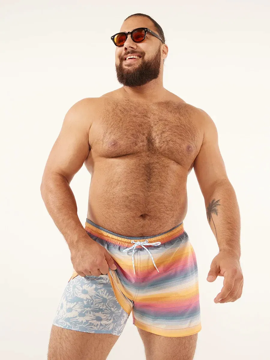 The Malibu Sunsets 4" (Faded Classic Lined Swim Trunk)