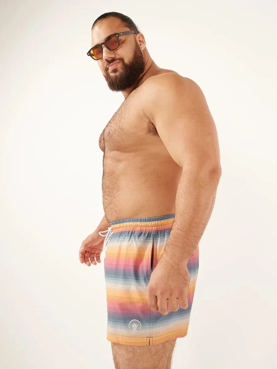 The Malibu Sunsets 4" (Faded Classic Lined Swim Trunk)