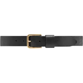 Timeless jeans belt in delicious leather quality / 12824 - Black/Brass