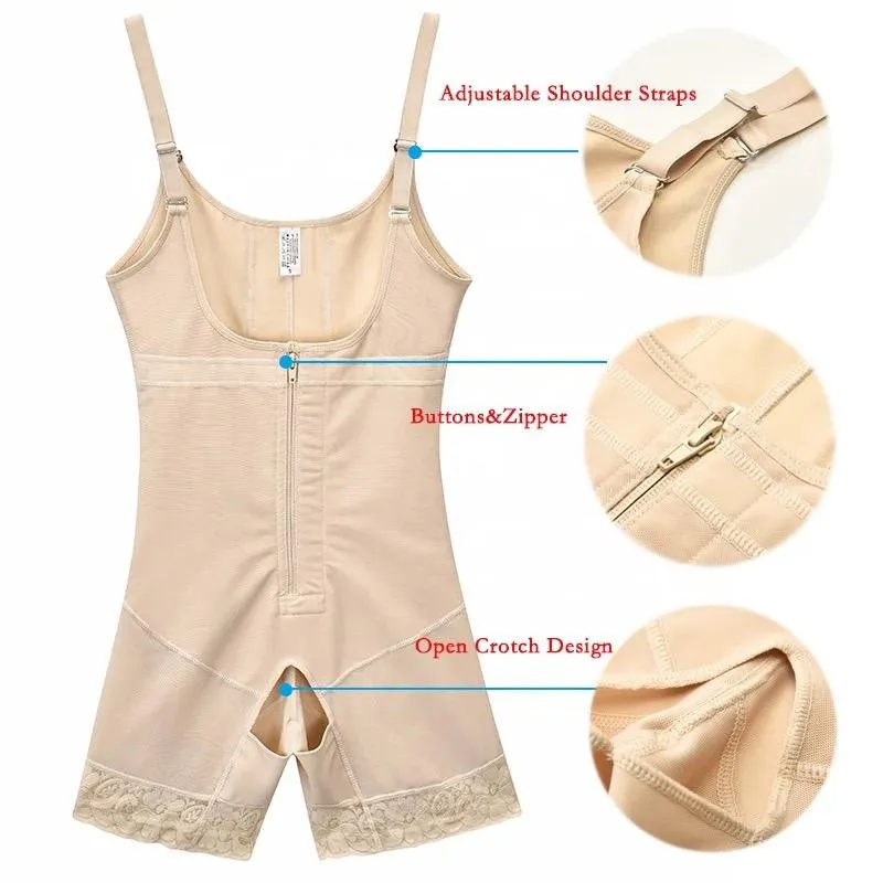 Tummy Front Zipper Women Plus Size Body Shapewear B-90603