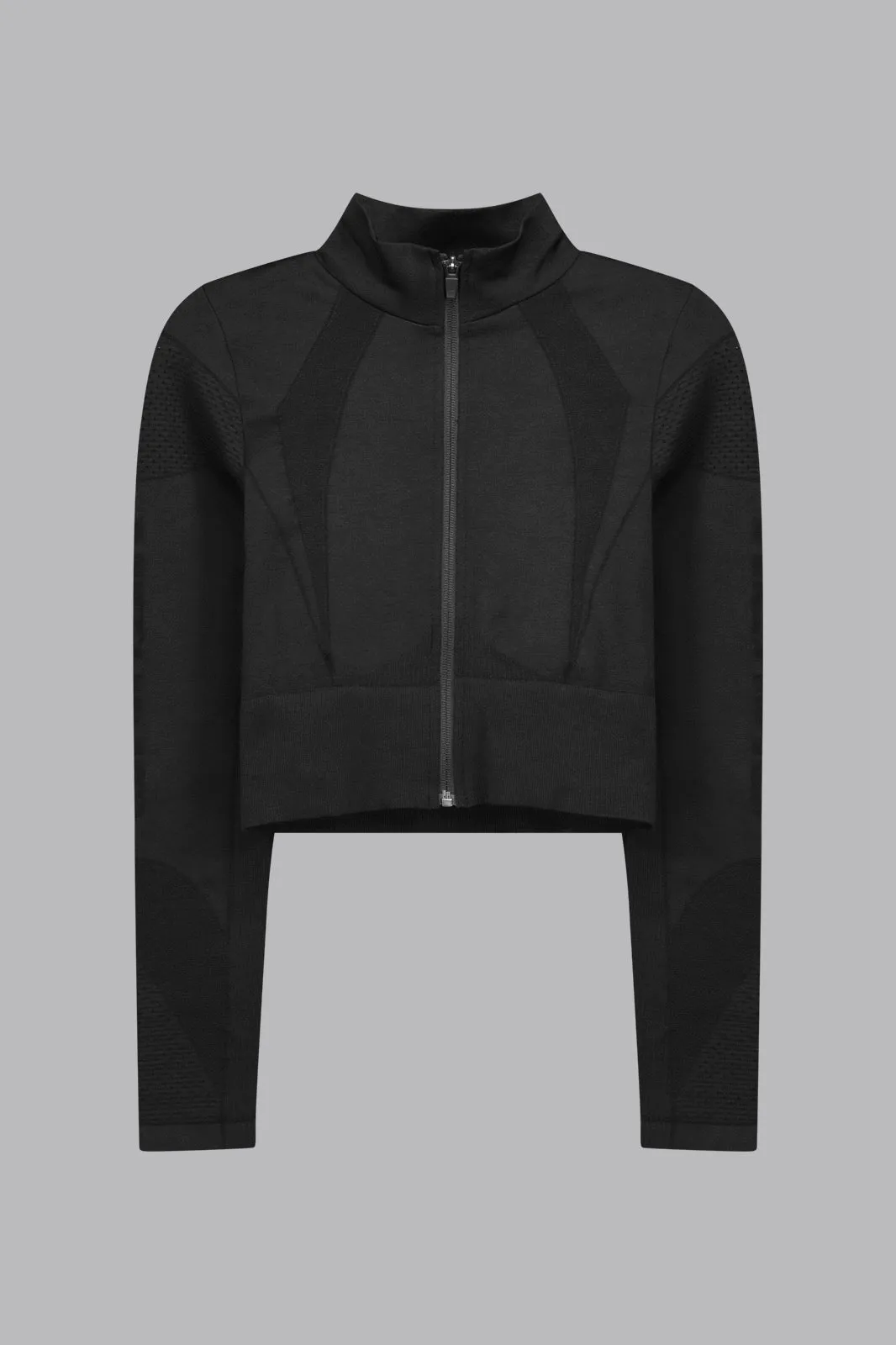 V_COMPRESS CROPPED SEAMLESS JACKET - Black