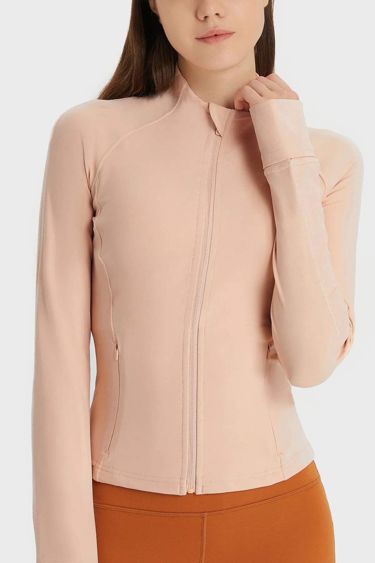 Zippered Pocket Slim Fit Short Motorcycle Jacket